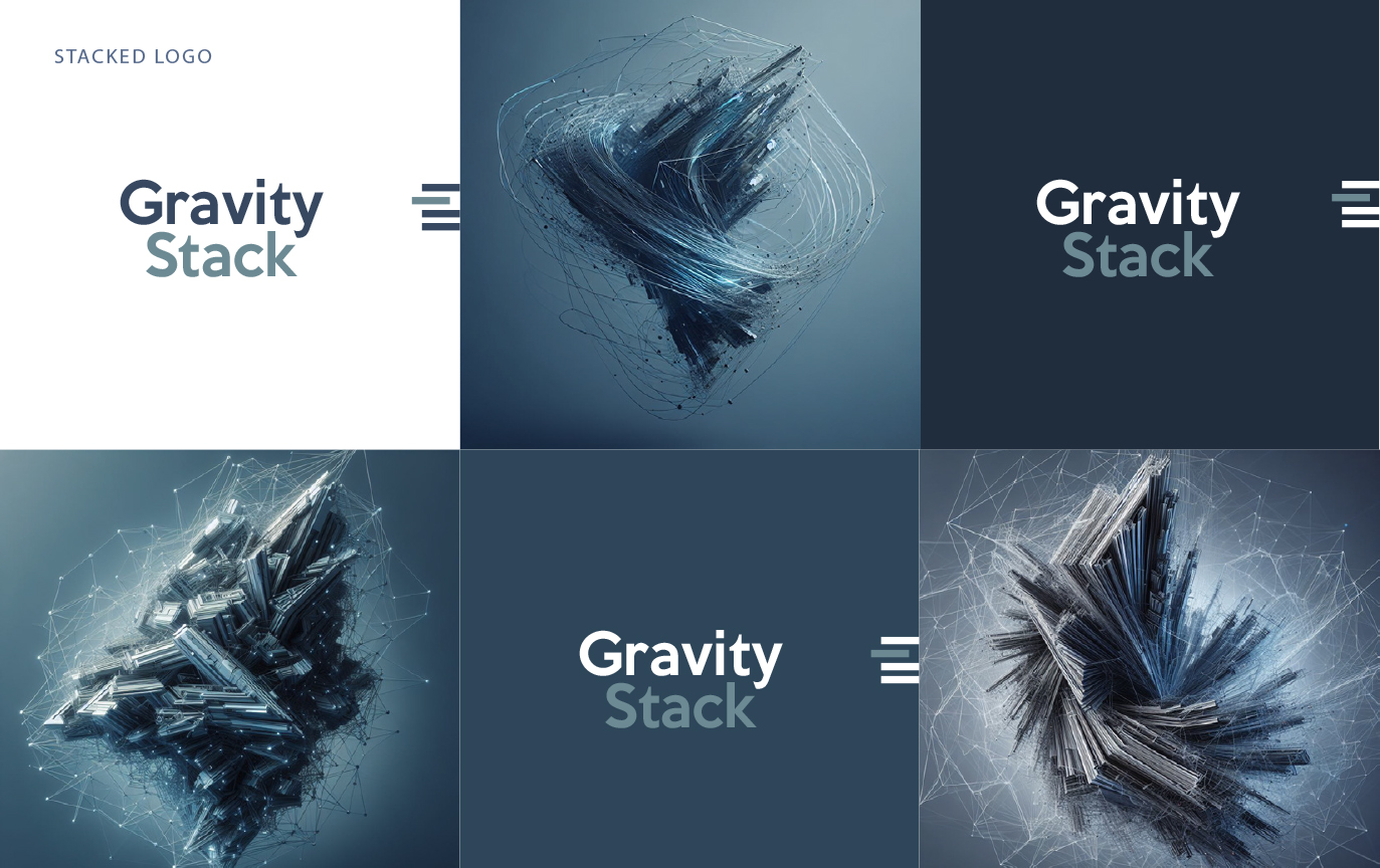 Gravity Stack Rebrand Concept 1 logo options